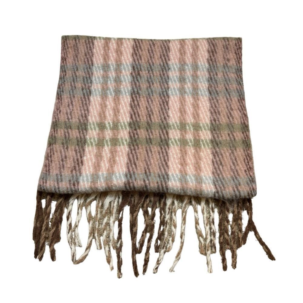Brand new with Tags Ladies Macchia Di Ruggine Brand Plaid Fringe‎ Scarf Large